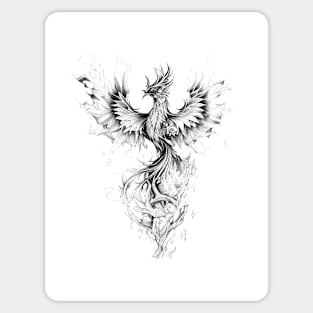 Phoenix Fantasy Wild Animal Illustration Art Tattoo Sticker